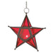 Glass Star Hanging Candle Lantern - Red - Giftscircle