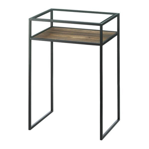 Glass-Top Industrial Side Table - Giftscircle
