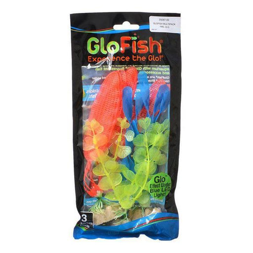 GloFish Aquarium Plant Multipack - Yellow, Orange & Blue - 3 Pack - (Medium Yellow, Large Orange, Large Blue) - Giftscircle