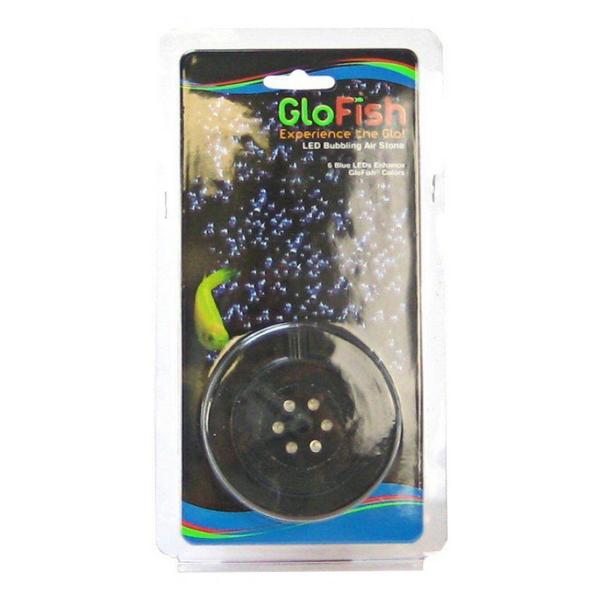 GloFish Round Bubbling Air Stone with 6 LEDs - 2.6"L x 4"W x .5"H - Giftscircle