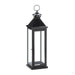 Glossy Black Metal Candle Lantern - 20.5 inches - Giftscircle