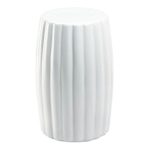 Glossy White Ceramic Stool - Giftscircle