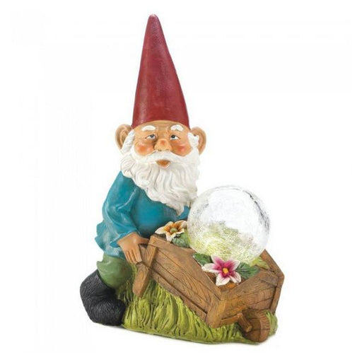 Gnome with Wheelbarrow Solar Garden Light - Giftscircle