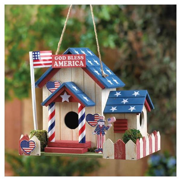God Bless America Patriotic Bird House - Giftscircle