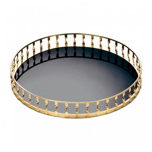 Gold Twist 15-inch Metal Mirror Tray - Giftscircle