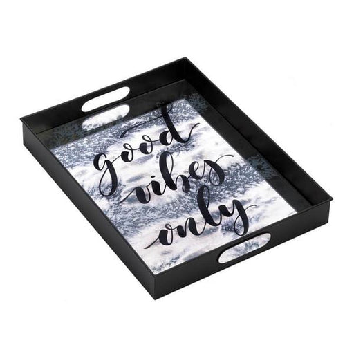 Good Vibes Only Mirrored Metal Tray - Giftscircle