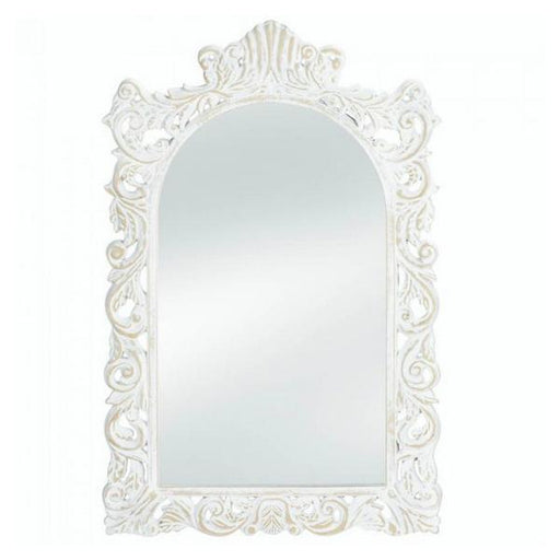 Grand Distressed White Wall Mirror - Giftscircle