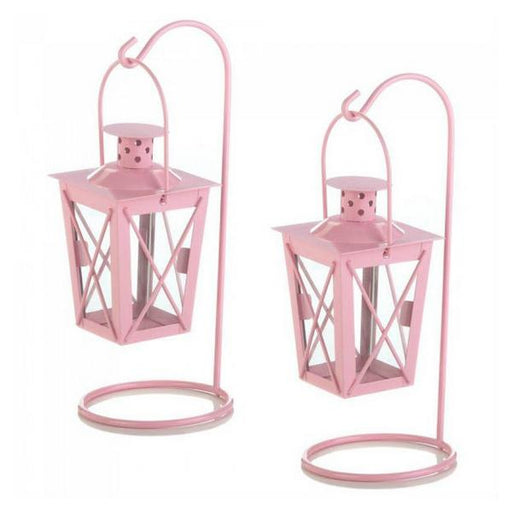 Hanging Railroad Lanterns Pair - Pink - Giftscircle