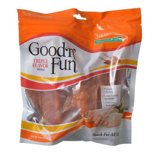 Healthy Hide Good 'n' Fun Triple-Flavor Wings - Chicken, Rawhide & Pork Hide - 8 oz - Giftscircle