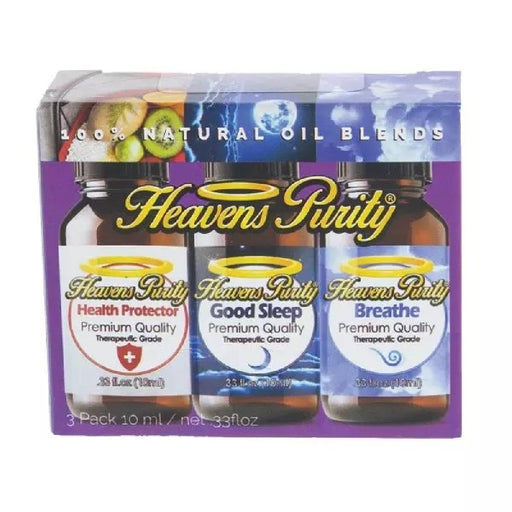 Heavens Purity 3-Pack Natural Oil Blends - Health Protector - Good Sleep - Breathe - Giftscircle