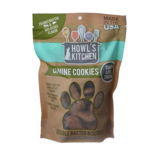 Howl's Kitchen Canine Cookies Double Basted Biscuits - Peanut Butter & Molasses Flavor - 10 oz - Giftscircle