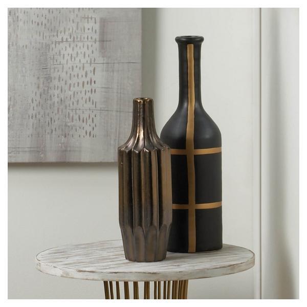 Iberia Black and Gold Decorative Vase - Giftscircle