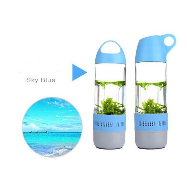 Insulated Water Bottle with Bluetooth Speaker Reusable Wide Mouth - Blue - Giftscircle
