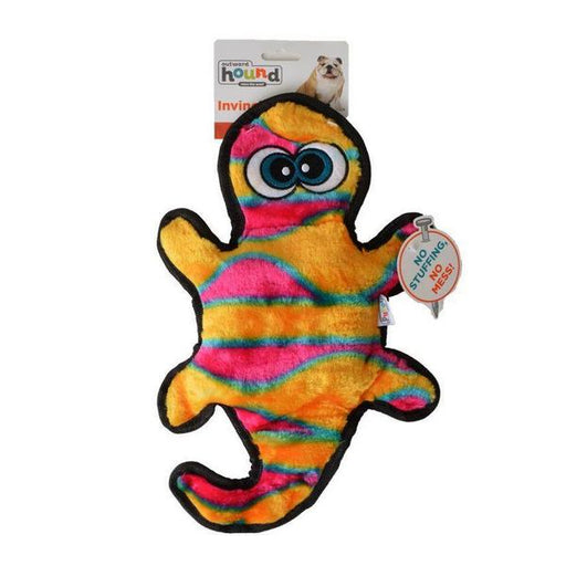 Invincibles Orange & Yellow Gecko Dog Toy - 2 Squeaders - 13" Long - Giftscircle