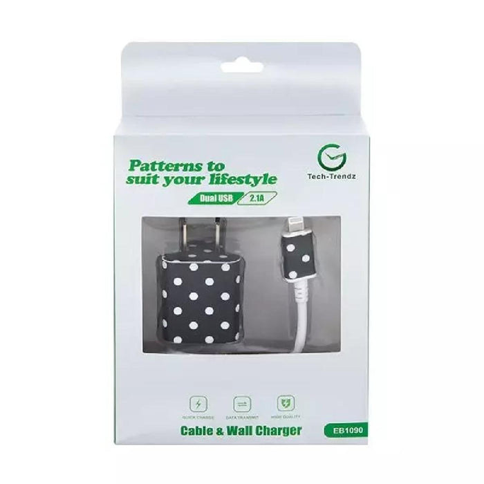 iPhone Patterned Cable and Wall Charger - Giftscircle