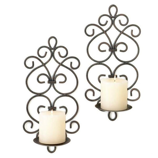 Iron Scrolled Wall Sconce Pair - Giftscircle