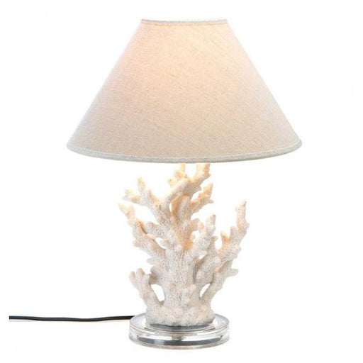 Ivory Coral Table Lamp with Fabric Shade - Giftscircle