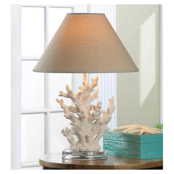 Ivory Coral Table Lamp with Fabric Shade - Giftscircle