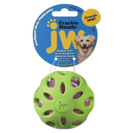 JW Pet Crackle Heads Ball Dog Chew Toy - Assorted - Medium - 3" Diameter - Giftscircle