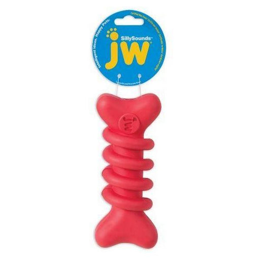 JW Pet SillySounds Spiral Bone Dog Toy - Assorted Colors - 7.5"L - Giftscircle