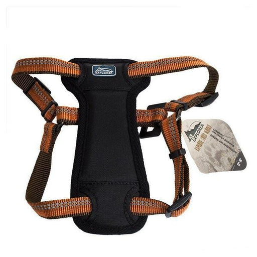 K9 Explorer Reflective Adjustable Padded Dog Harness - Campfire Orange - Fits 12"-18" Girth - Giftscircle