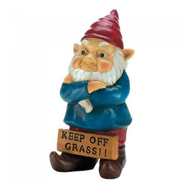 Keep Off Grass Grumpy Garden Gnome - Giftscircle