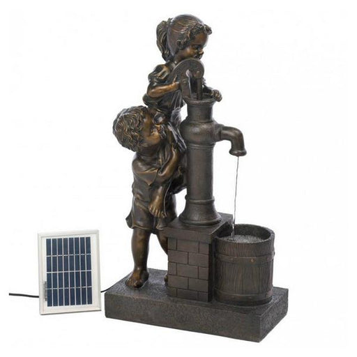 Kids with Water Pump Solar Garden Fountain - Giftscircle