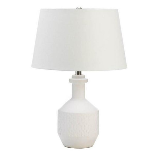 Lamp with Geometric Detailing - White - Giftscircle