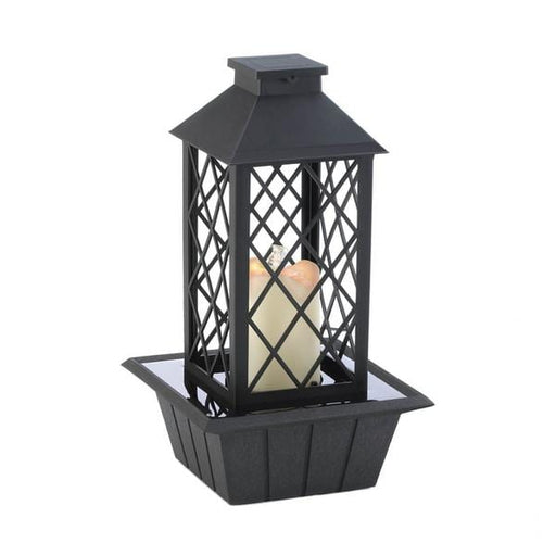 LED Candle Lantern Tabletop Water Fountain - Black - Giftscircle
