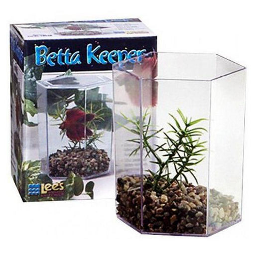 Lees Betta Keeper Hex Aquarium Kit - 24 oz (4.8"L x 3.8"W x 5.4"H) - Giftscircle