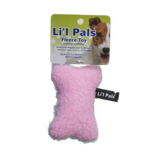 Li'l Pals Fleece Bone Toy for Dogs & Puppies - Plush Pink Dog Bone Toy - Giftscircle