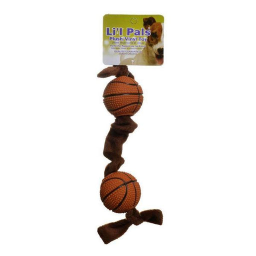 Li'l Pals Plush Basketball Plush Tug Dog Toy - Brown - Basketball Plush Tug Dog Toy - Giftscircle