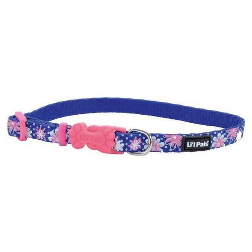 Li'L Pals Reflective Collar - Flowers with Dots - 6-8"L x 3/8"W - Giftscircle