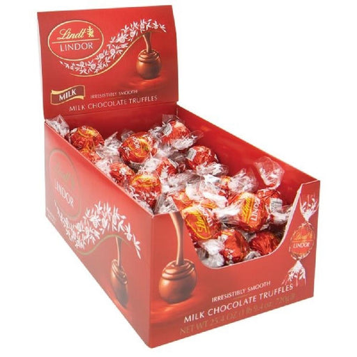 Lindt LINDOR Milk Chocolate Truffles 60 Count Box - Giftscircle