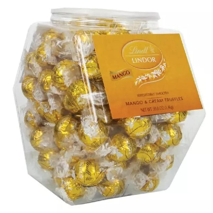 Lindt Lindor Truffles Mango and Cream Changemaker Tub - 120 Count - Giftscircle