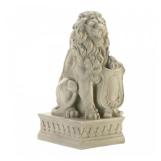 Lion with Shield Garden Statue - Ivory - Giftscircle