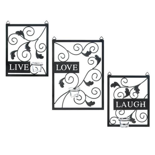 Live Laugh Love Candle Sconce Set - Giftscircle