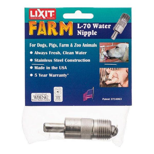 Lixit Water Nipple for Pets, Farm & Zoo Animals - L-70 - (MPT - Fits 1/2" Pipe Fitting) - Giftscircle