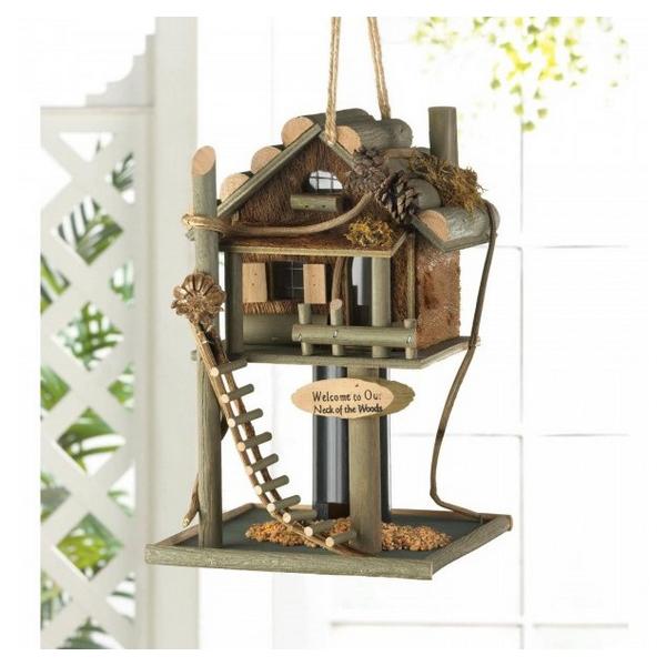 Log Cabin Treehouse Bird Feeder - Giftscircle