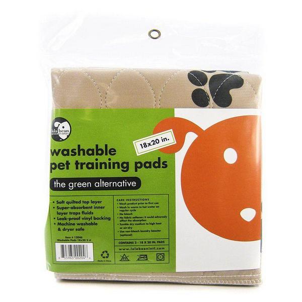 Lola Bean Washable Pet Training Pads - 20" Long x 18" Wide (2 Pack) - Giftscircle