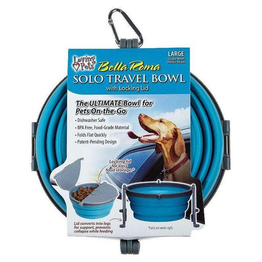 Loving Pets Bella Roma Blue Travel Bowl - 1 count - Large - Giftscircle
