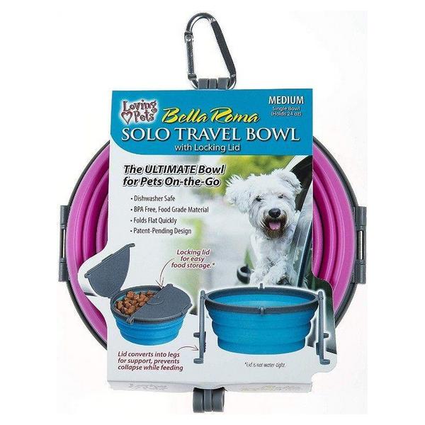 Loving Pets Bella Roma Pink Travel Bowl - 1 count - Medium - Giftscircle