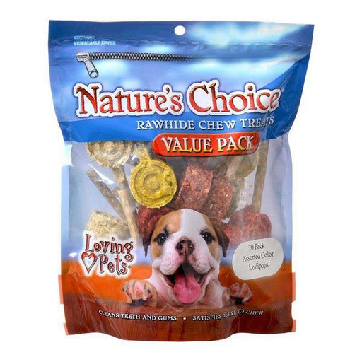 Loving Pets Nature's Choice Natural Rawhide Munchy Lollipops - 20 Pack - Giftscircle