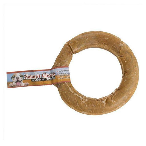 Loving Pets Nature's Choice Pressed Rawhide Donut - Large - (6" Diameter) - Giftscircle