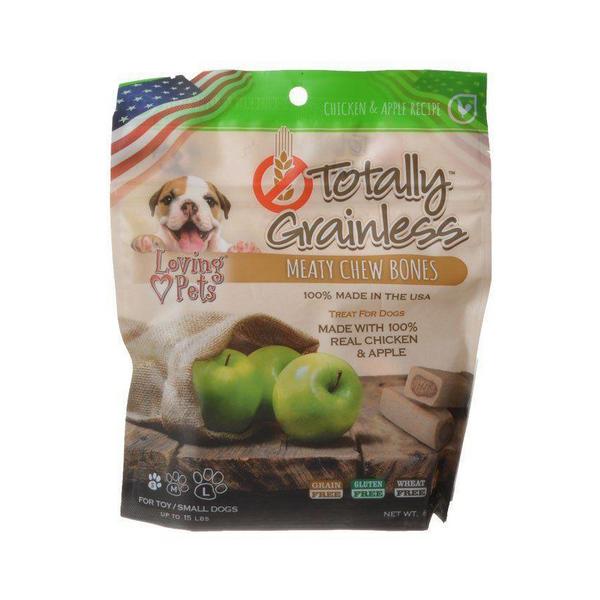 Loving Pets Totally Grainless Meaty Chew Bones - Chicken & Apple - Toy/Small Dogs - 6 oz - (Dogs up to 15 lbs) - Giftscircle