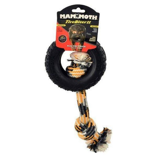 Mammoth Tirebiter II Dog Toy with Rope Medium - 1 count (5"D) - Giftscircle