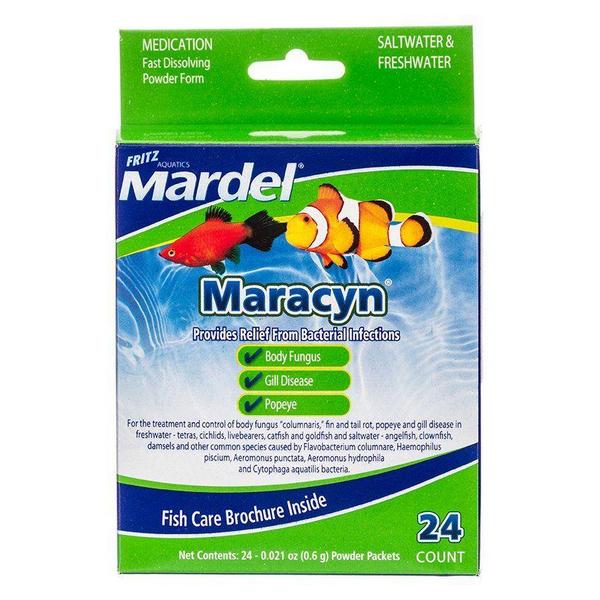 Mardel Maracyn Two Antibacterial Aquarium Medication - Powder - 24 Count - (24 x 0.021 oz Powder Packets) - Giftscircle