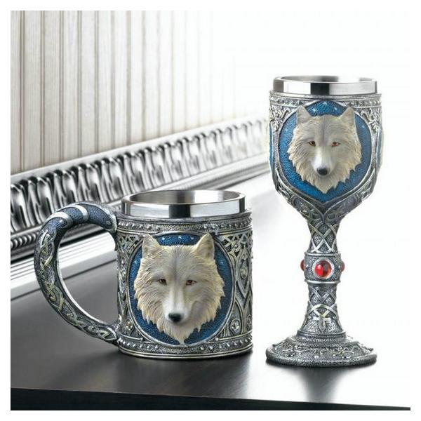 Medieval Timber Wolf Wine Goblet - Giftscircle