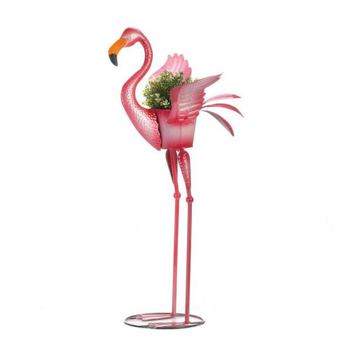 Metal Flamingo Planter - Head Up - Giftscircle
