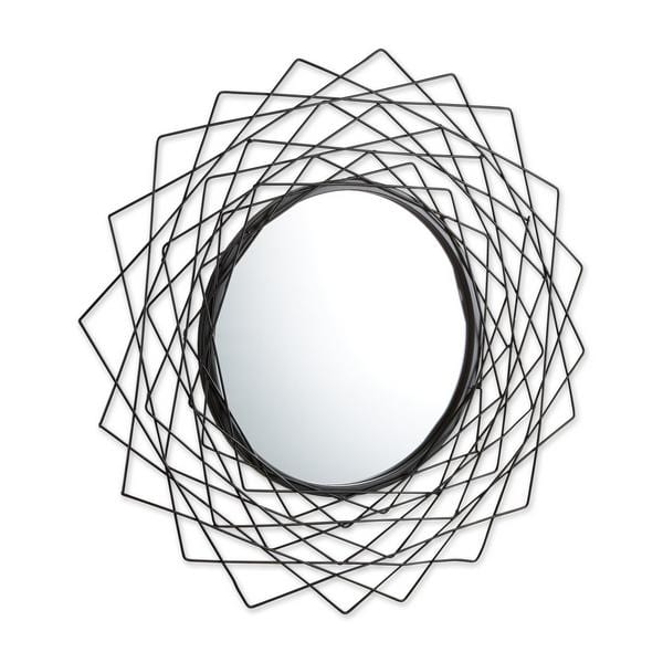 Metal Geometric Wall Mirror - Black - Giftscircle